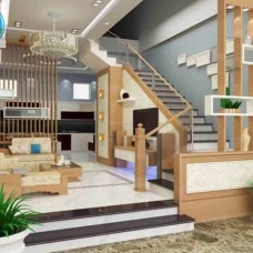 Thi công lam hộp nhựa trang trí vách cầu thang tại Thuận An